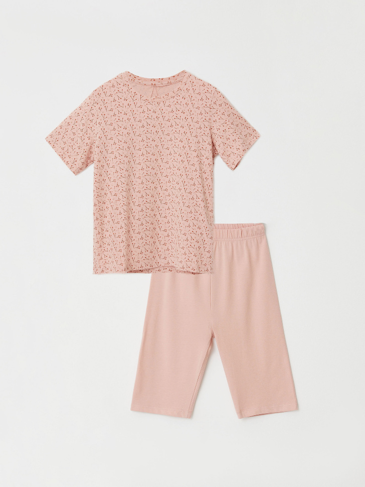 Пижама с принтом для девочек (розовый, 122-128 (7-8 YEARS))