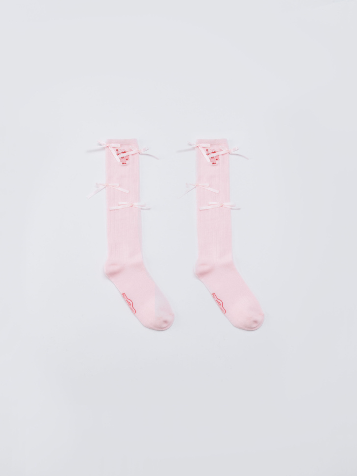 Гольфы SELA с бантиками, розовый, арт. 33762
