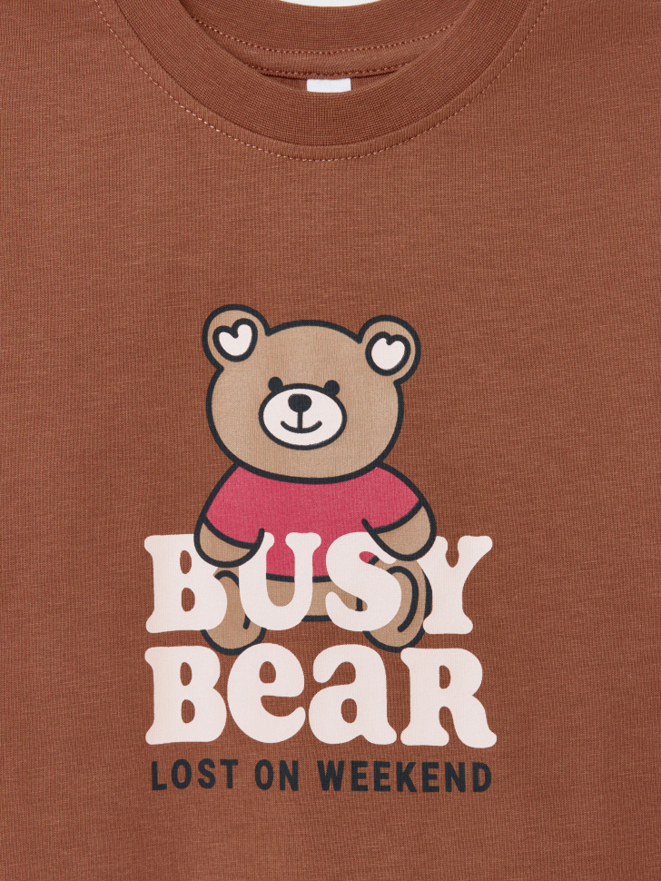 футболка оверсайз с принтом для девочек 4610517330154 по акции