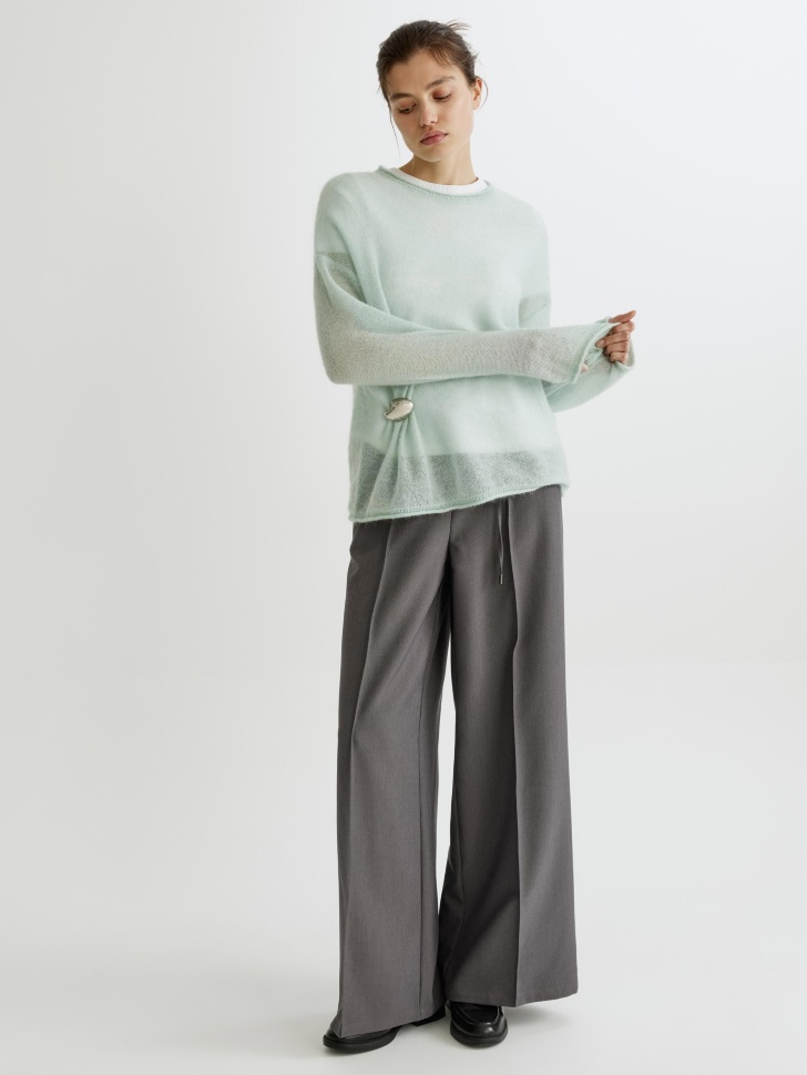 вязаный джемпер из смесовой шерсти альпаки от бренда sela вид слева