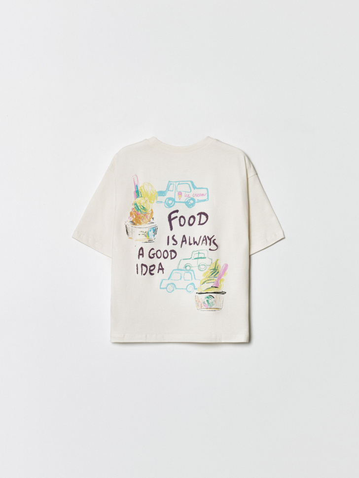 футболка оверсайз с принтом для мальчиков от бренда sela вид слева