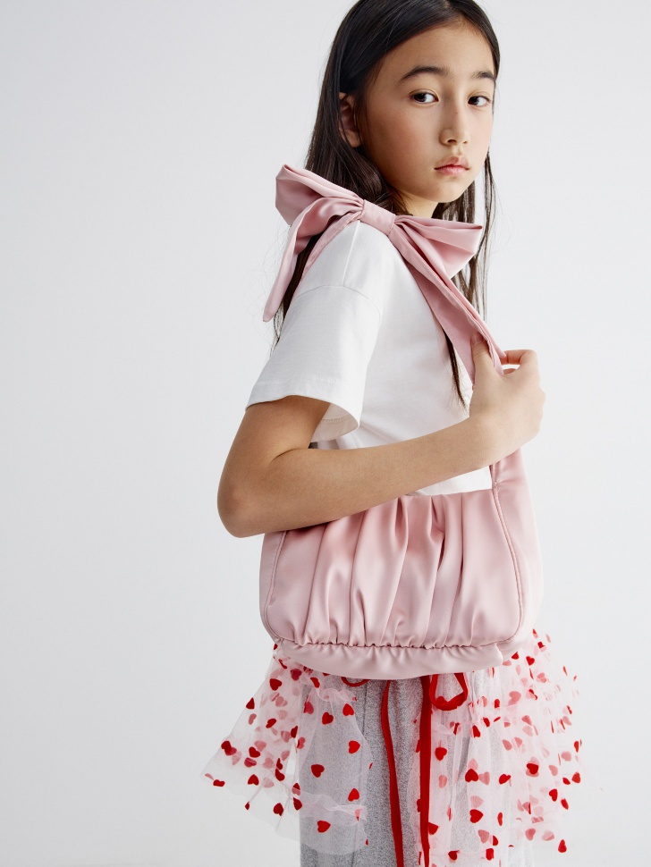 

Атласная сумка на плечо с бантом для девочек, SL6802173202