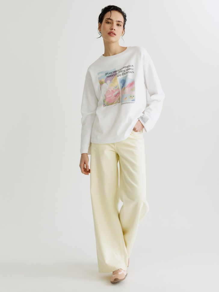 Широкие джинсы SELA со средней посадкой, желтый, арт. 39123