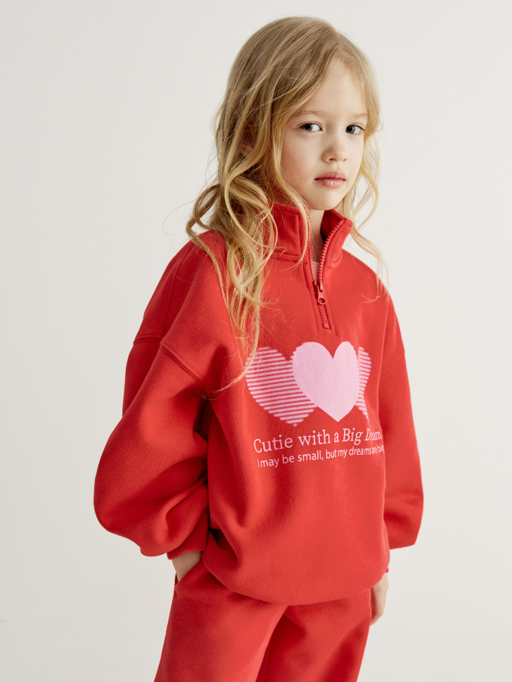 Свитшот с воротником на молнии для девочек 1899₽