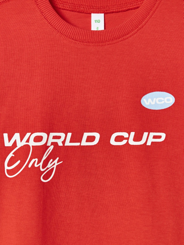 футболка оверсайз с принтом для мальчиков из хлопка спереди