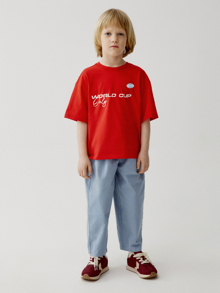 футболка оверсайз с принтом для мальчиков от бренда sela вид слева