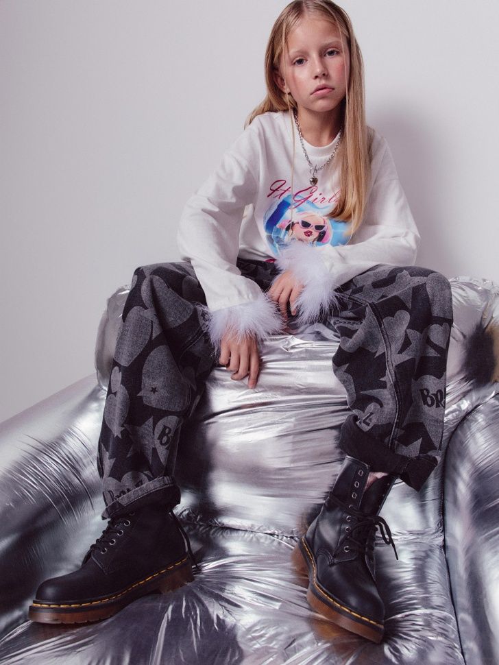 Свободные джинсы багги для девочек из коллекции SELA × BRATZ