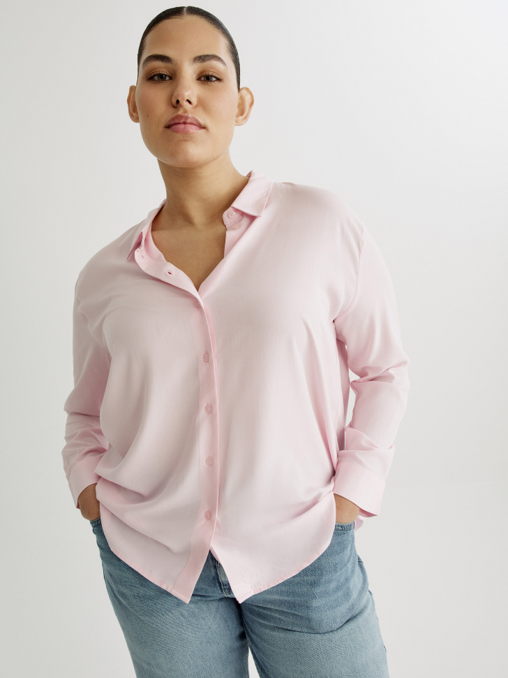 Классическая рубашка Sela из вискозы, розовый, арт. 41653