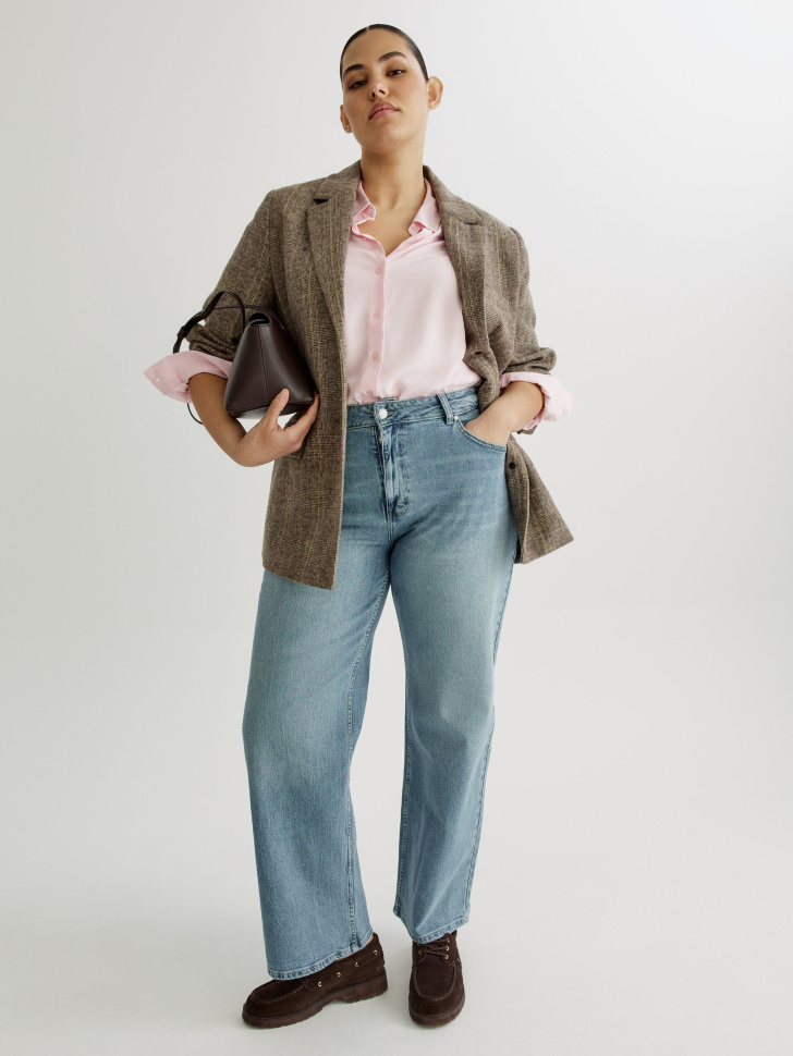 рубашка классическая из вискозы из вискозы спереди