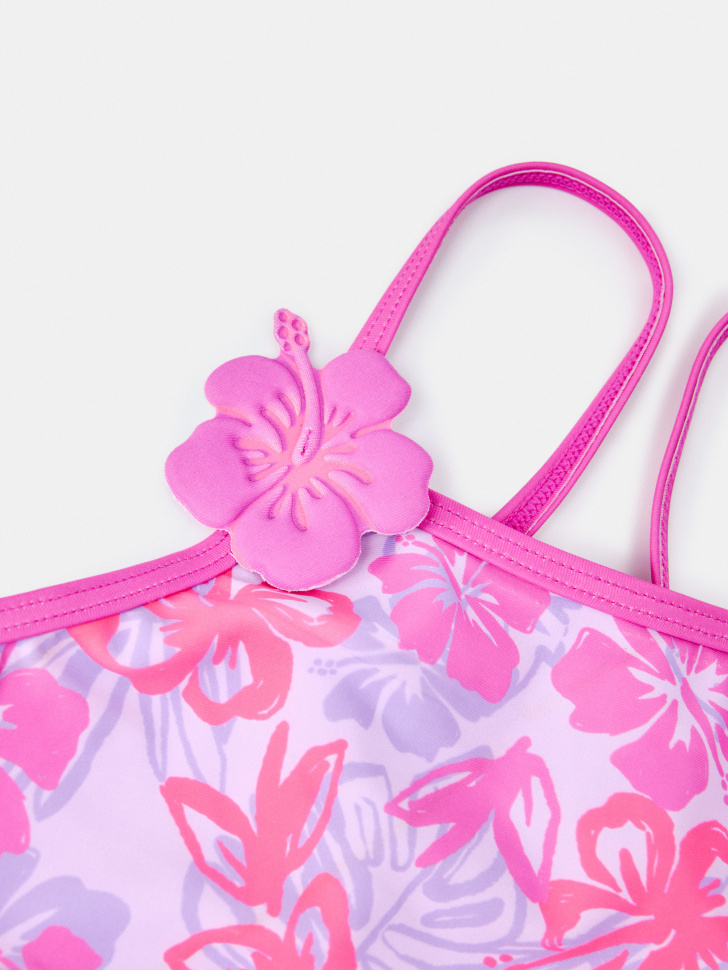 раздельный купальник с принтом для девочек от бренда sela вид слева