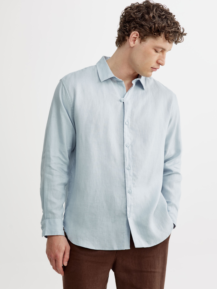 Рубашка Sela из льна, голубой, арт. 52629