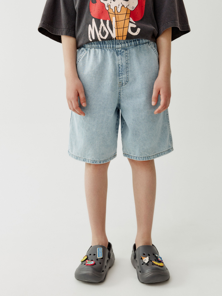 джинсовые шорты на резинке для мальчиков 4610517885586 фотография