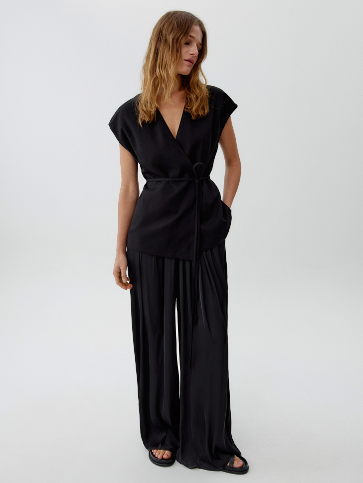 широкие брюки из фактурной ткани 4610517644817 фотография