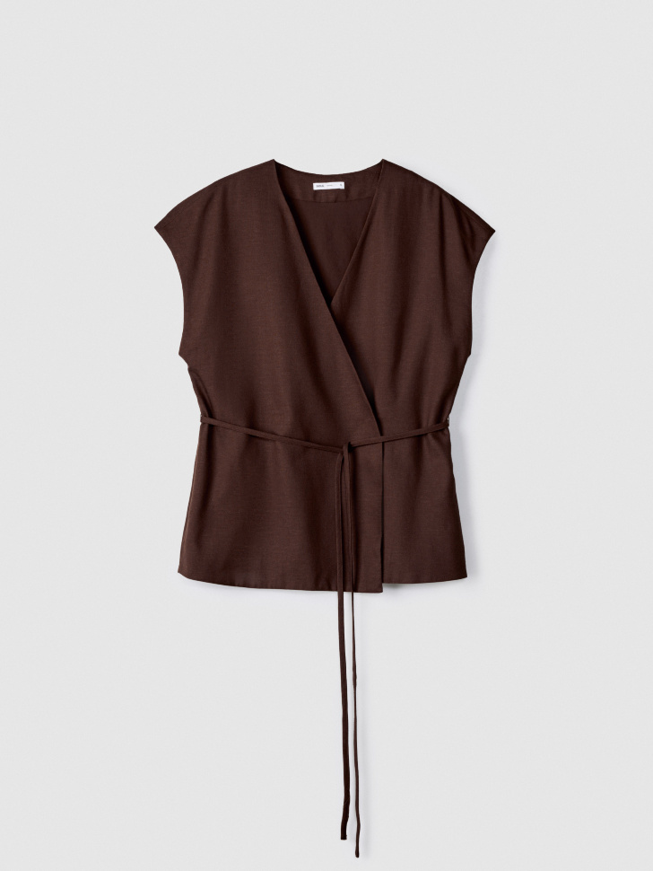 

Жилет с запахом из смесовой вискозы и льна, SL6805010902