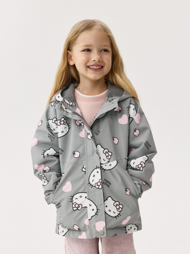 

Куртка из мембранной ткани с принтом Hello Kitty для девочек