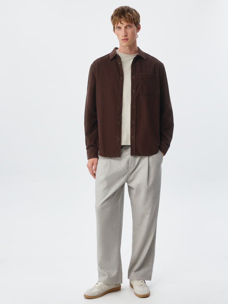 вельветовая рубашка regular fit 4680798529295 по акции