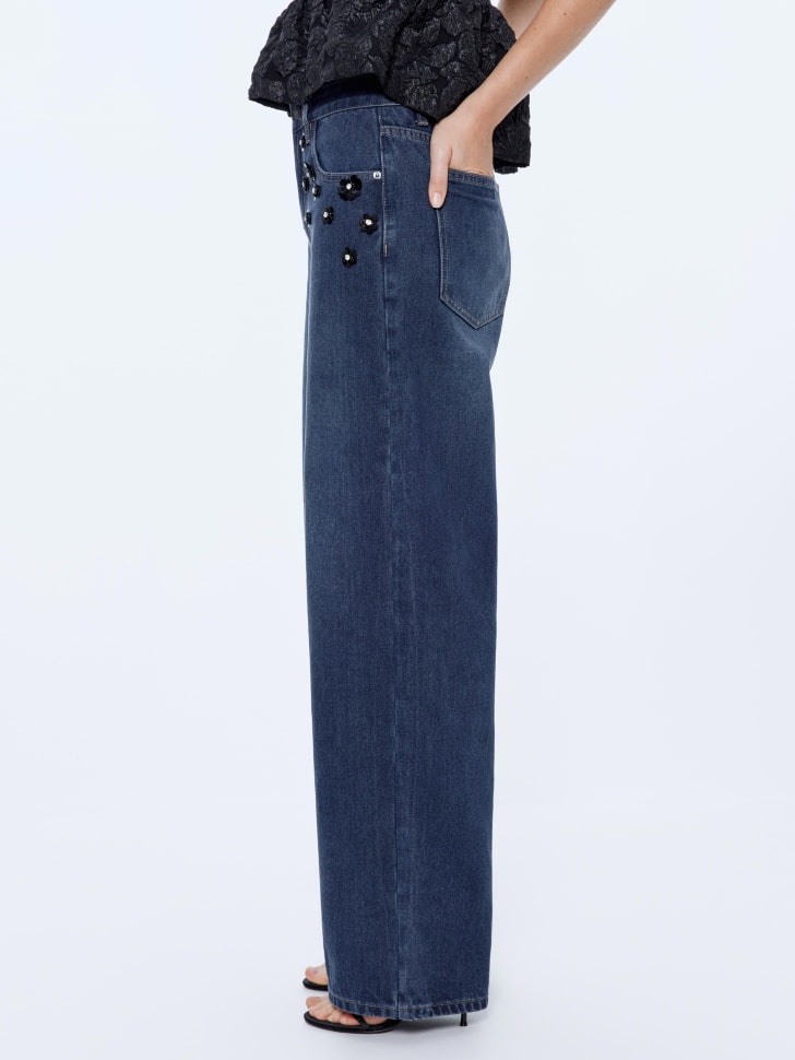 джинсы loose straight с цветочным декором 4610517289926 с промокодом