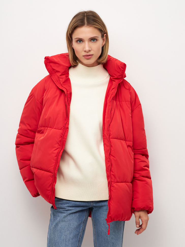 

Дутая оверсайз куртка, Красный