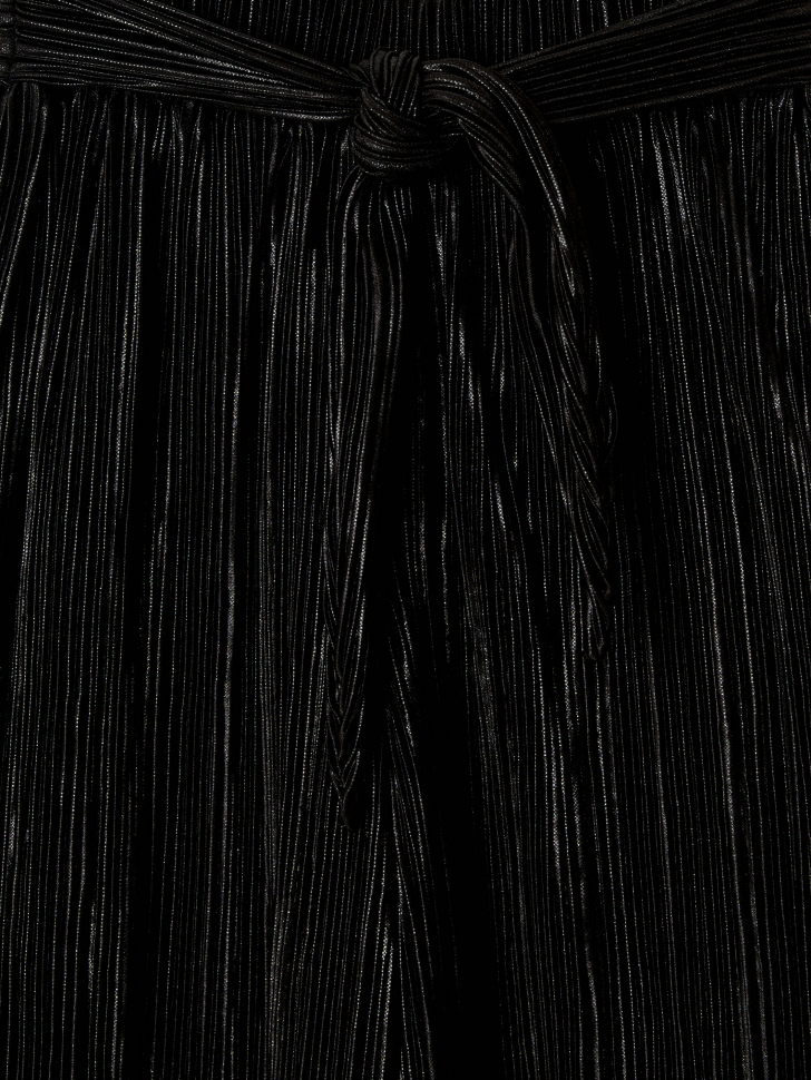 Брюки-кюлоты с эффектом металлик для девочек (черный, 134/ 9-10 YEARS) от Sela