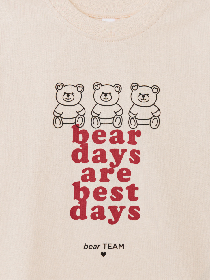 футболка оверсайз с принтом для девочек 4610517330208 по акции