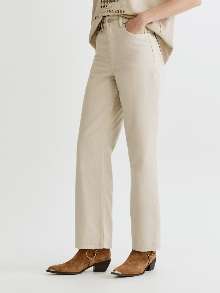 джинсы wide leg из хлопка спереди