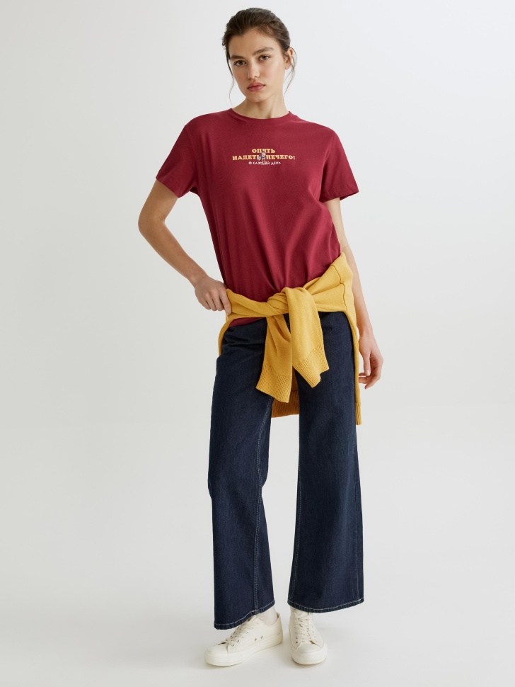 футболка с принтом и вышивкой  x союзмультфильм от бренда sela вид слева