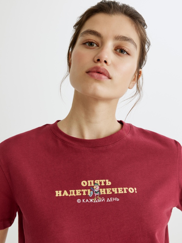 футболка с принтом и вышивкой  x союзмультфильм по цене 2599 руб вид справа