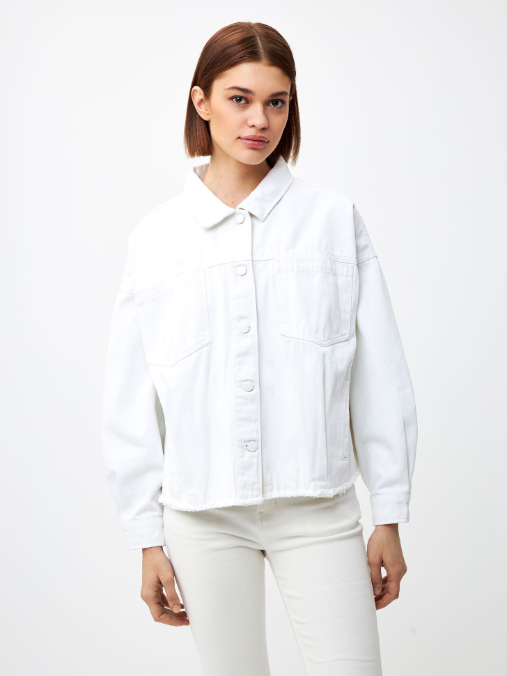 Джинсовая куртка оверсайз (белый, M)