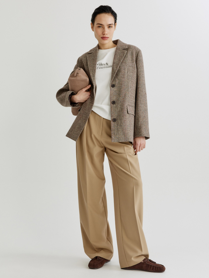 SELA Классические брюки со стрелками, бежевый, арт. 39079