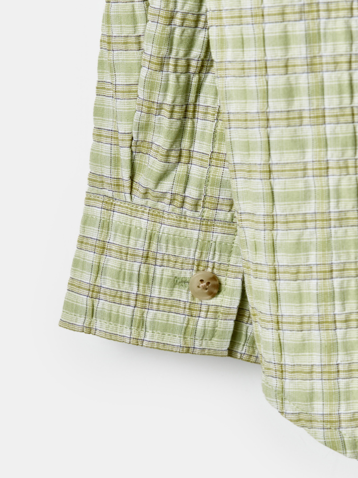 рубашка оверсайз в клетку для мальчиков из хлопка спереди