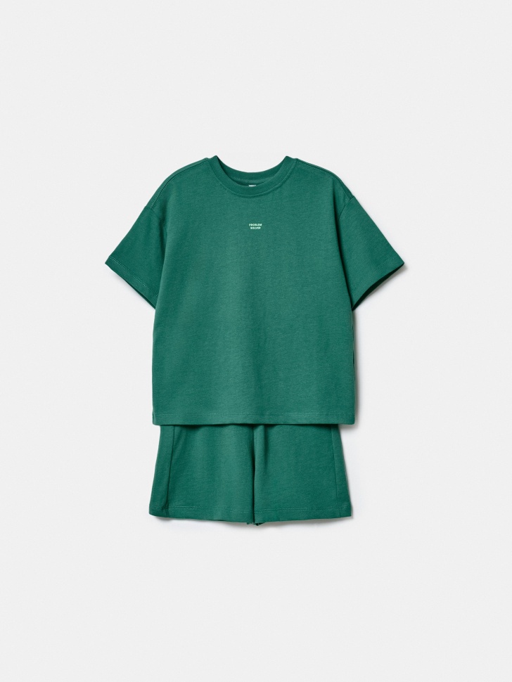 Комплект Sela из футболки и шорт, зеленый, арт. 43938