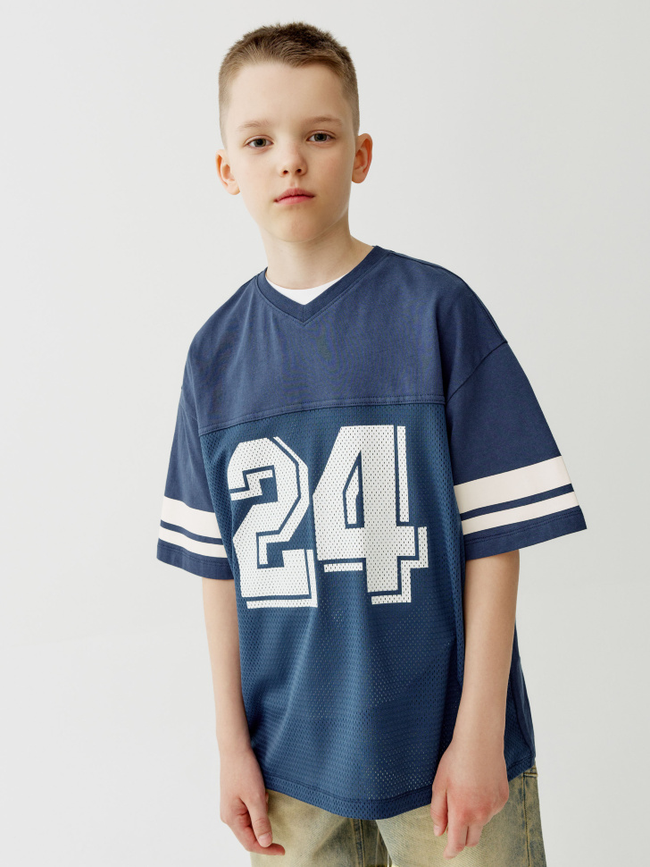 комбинированная футболка в спортивном стиле для мальчиков 4610517984760 фотография