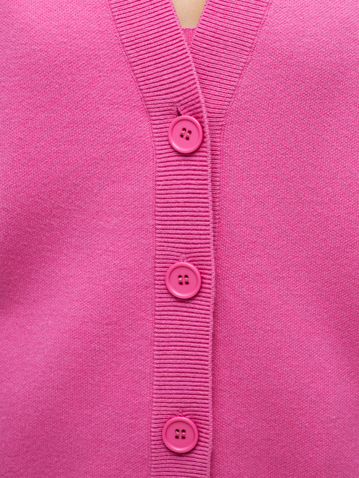 Базовый вязаный кардиган (розовый, L) sela 4680129901240 - фото 5
