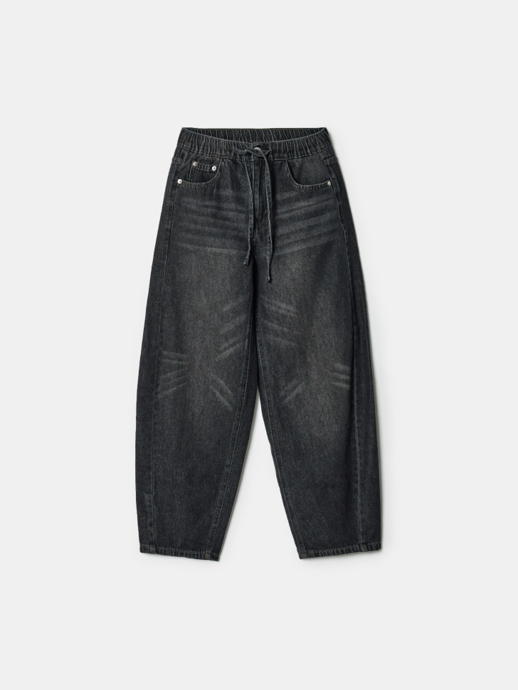 Джинсы багги SELA со шнурком для мальчиков, серый, арт. 42865