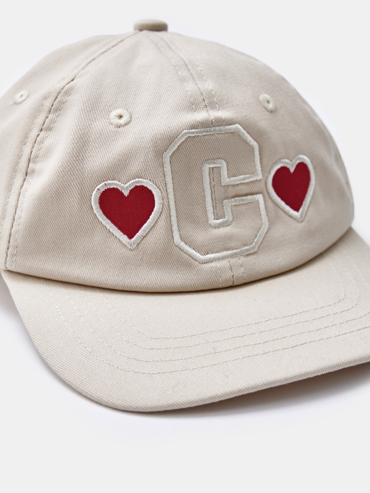 Sela Детская хлопковая кепка-снэпбэк с вышивкой, бежевый, арт. 42980