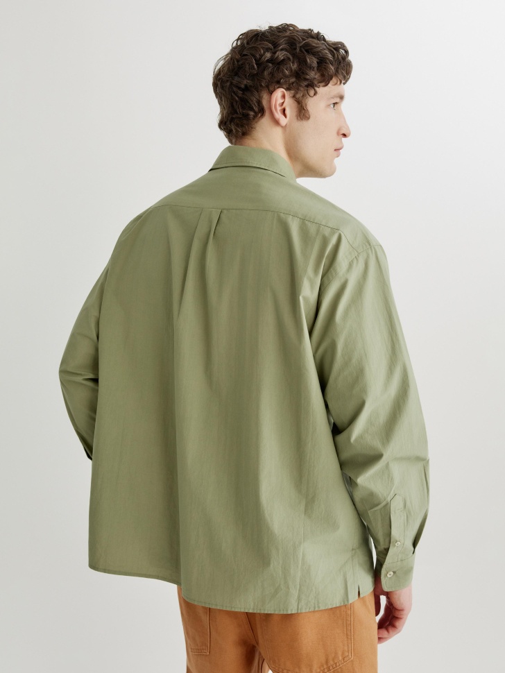 хлопковая рубашка свободного кроя по цене 3799 руб вид справа