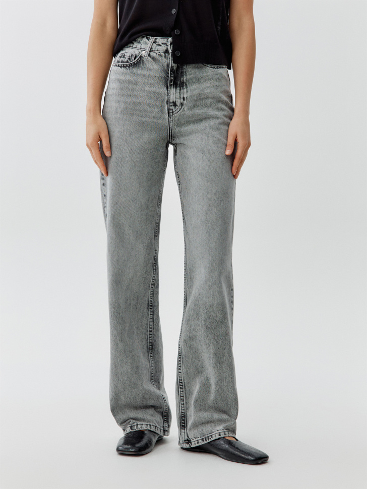 джинсы прямого кроя со средней посадкой от бренда sela вид слева