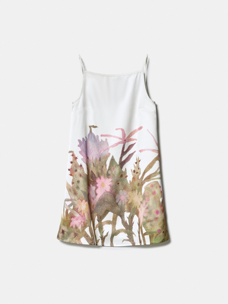 атласное платье из коллекции art people с анастасией рыбаковой из проверенных материалов спереди