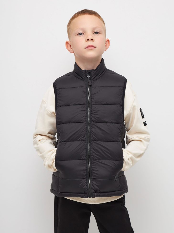 

Базовый стеганый жилет для мальчиков, Черный
