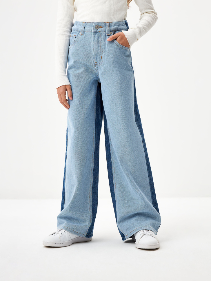 

Джинсы Wide leg пэчворк для девочек
