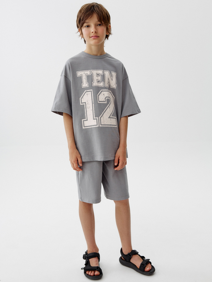 Комплект Sela из футболки и шорт, серый, арт. 52078