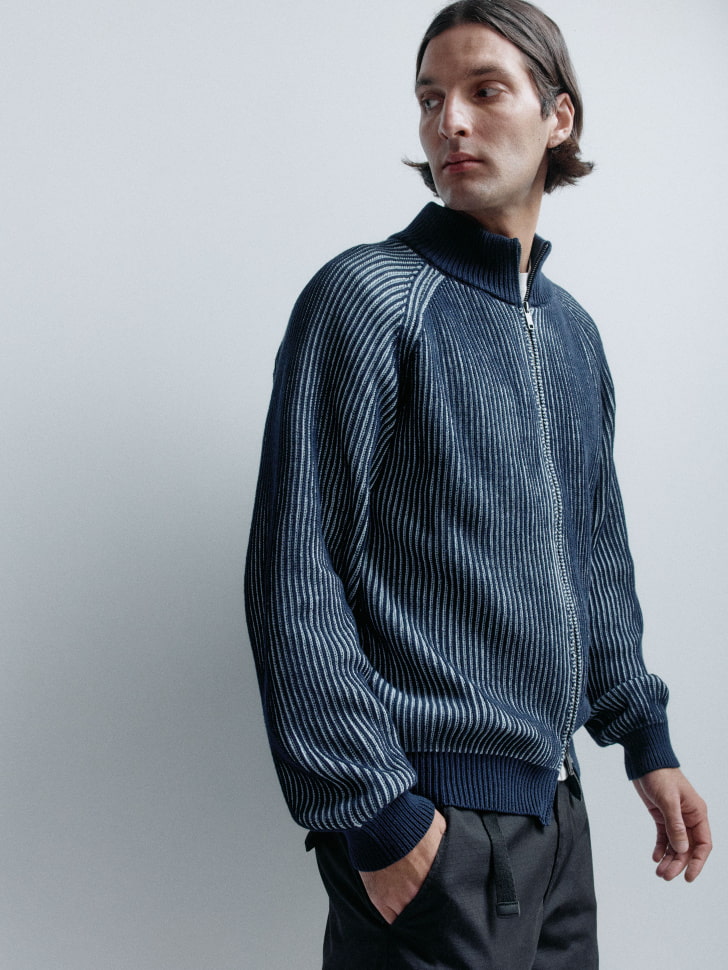 вязаный джемпер на молнии 4680704281781 в интернет магазине