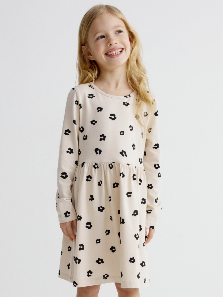 Трикотажное платье SELA для девочек с принтом, арт. 34243