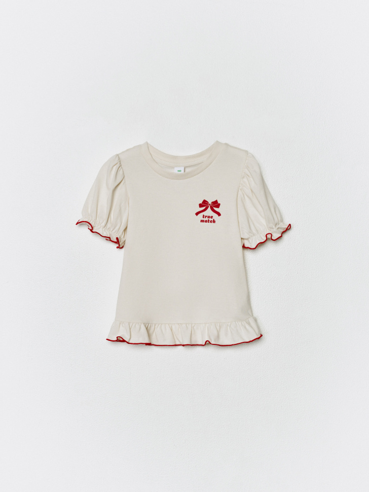 футболка с рукавами-фонариками для девочек 4610517215697 фотография