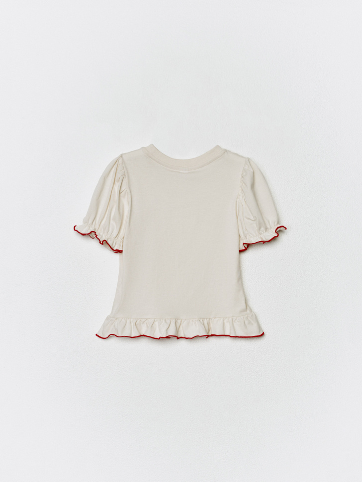 футболка с рукавами-фонариками для девочек 4610517215697 по акции