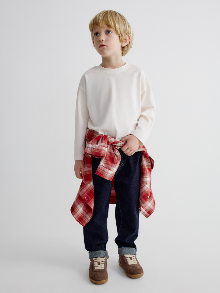 базовый лонгслив оверсайз детский от бренда sela вид слева