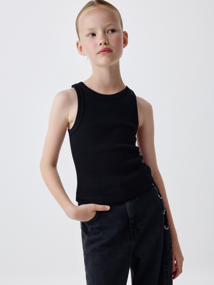 

Базовый топ в рубчик для девочек, SL5808050220