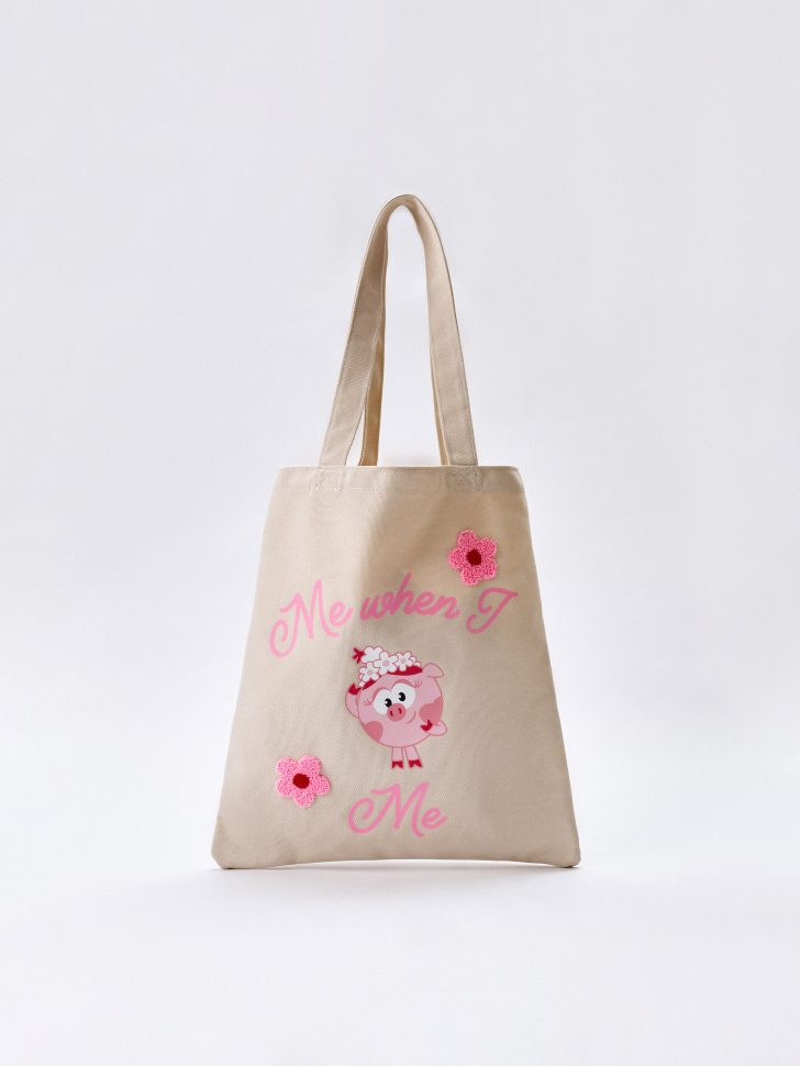 Сумка-шоппер SELA X Смешарики, бежевый, арт. 34547