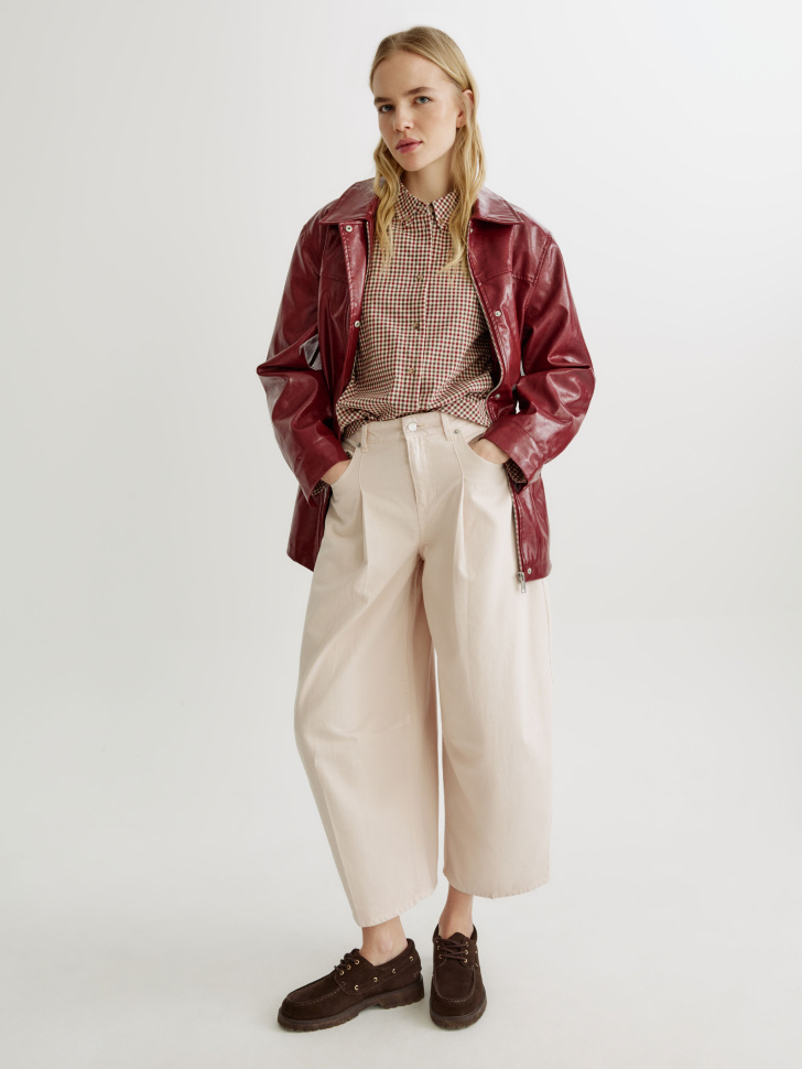 Укороченные джинсы баллоны Sela, бежевый, арт. 43735