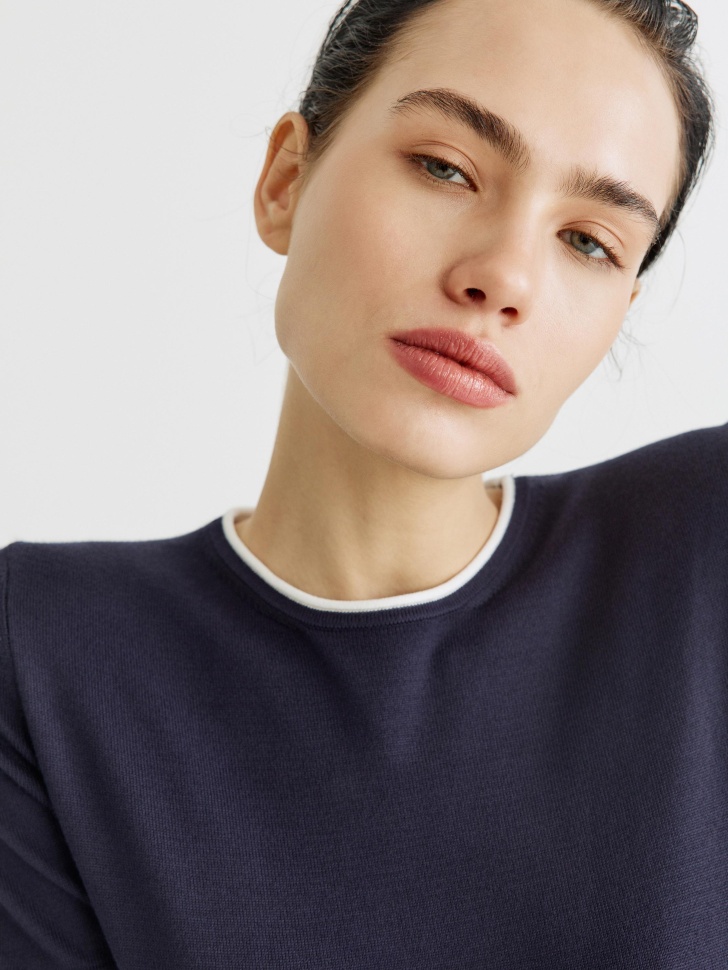 джемпер с коротким рукавом из смесовой вискозы по цене 2599 руб вид справа